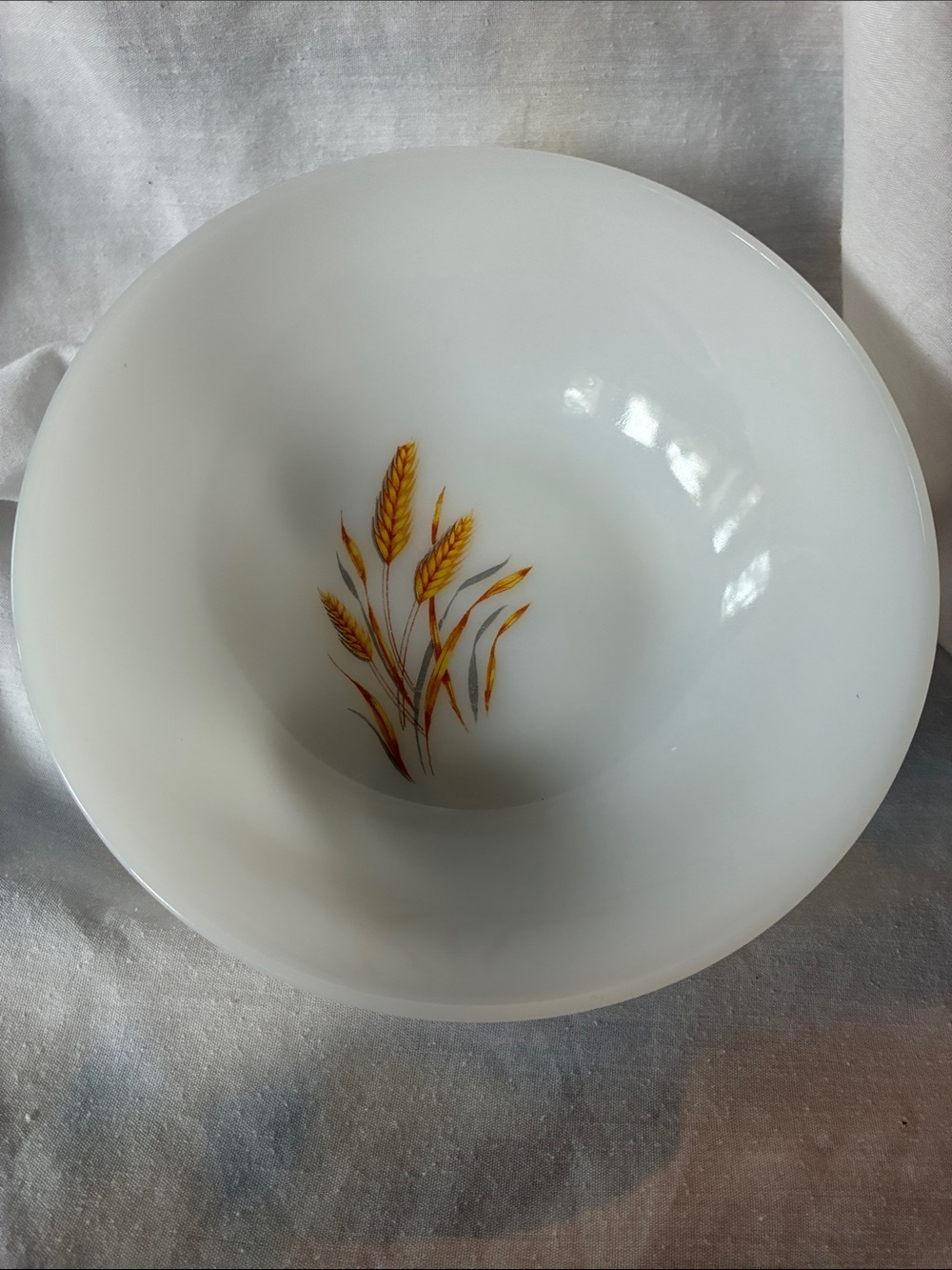 Vintage Fire King Wheat Pattern 8 1/4” Serving Bowl